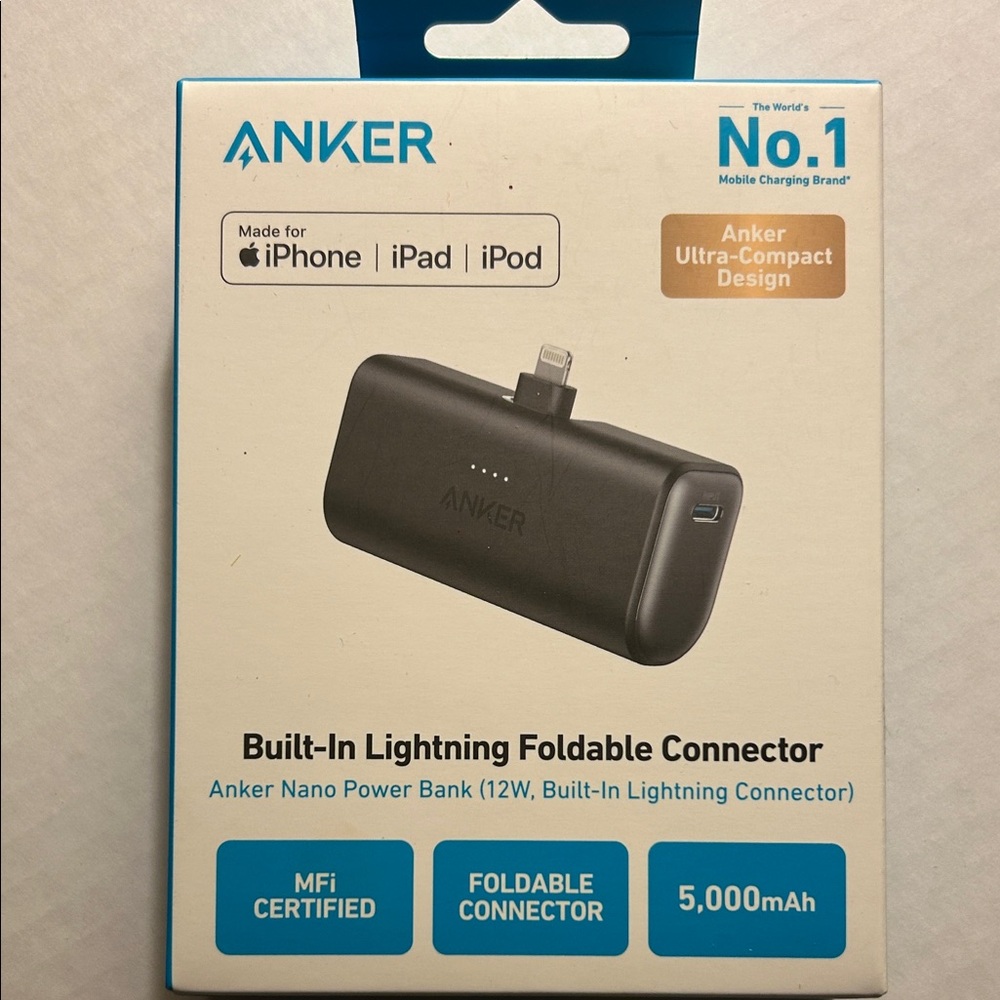 Anker Black Nano Power Bank with Lightning Connector